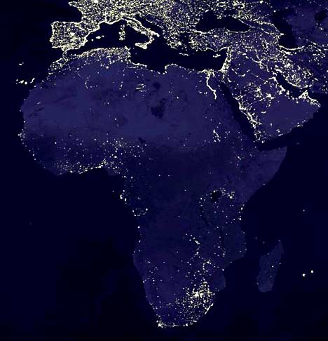 Africa by night NASA